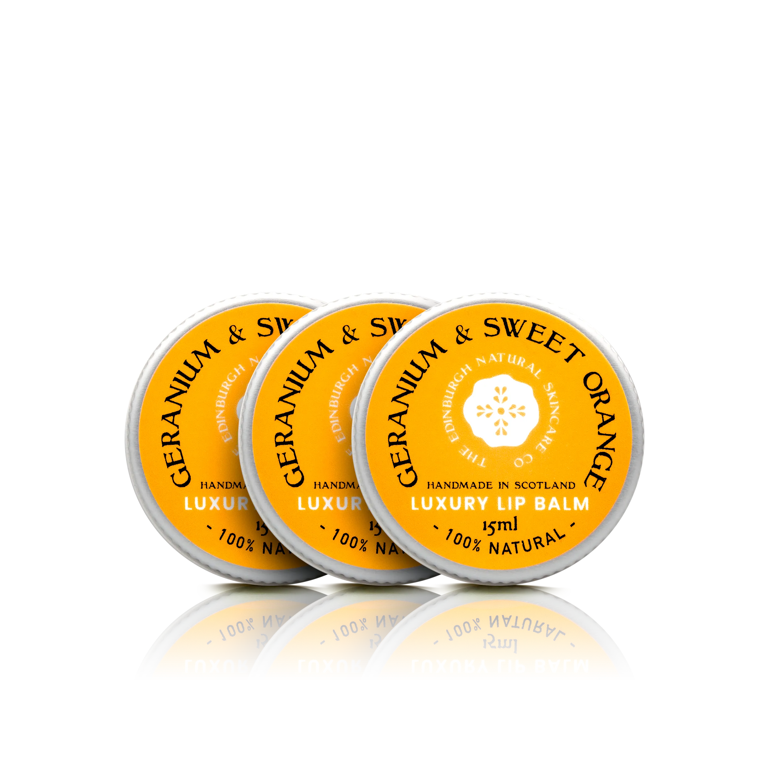 3 Geranium And Sweet Orange Luxury Lip Balms Pack