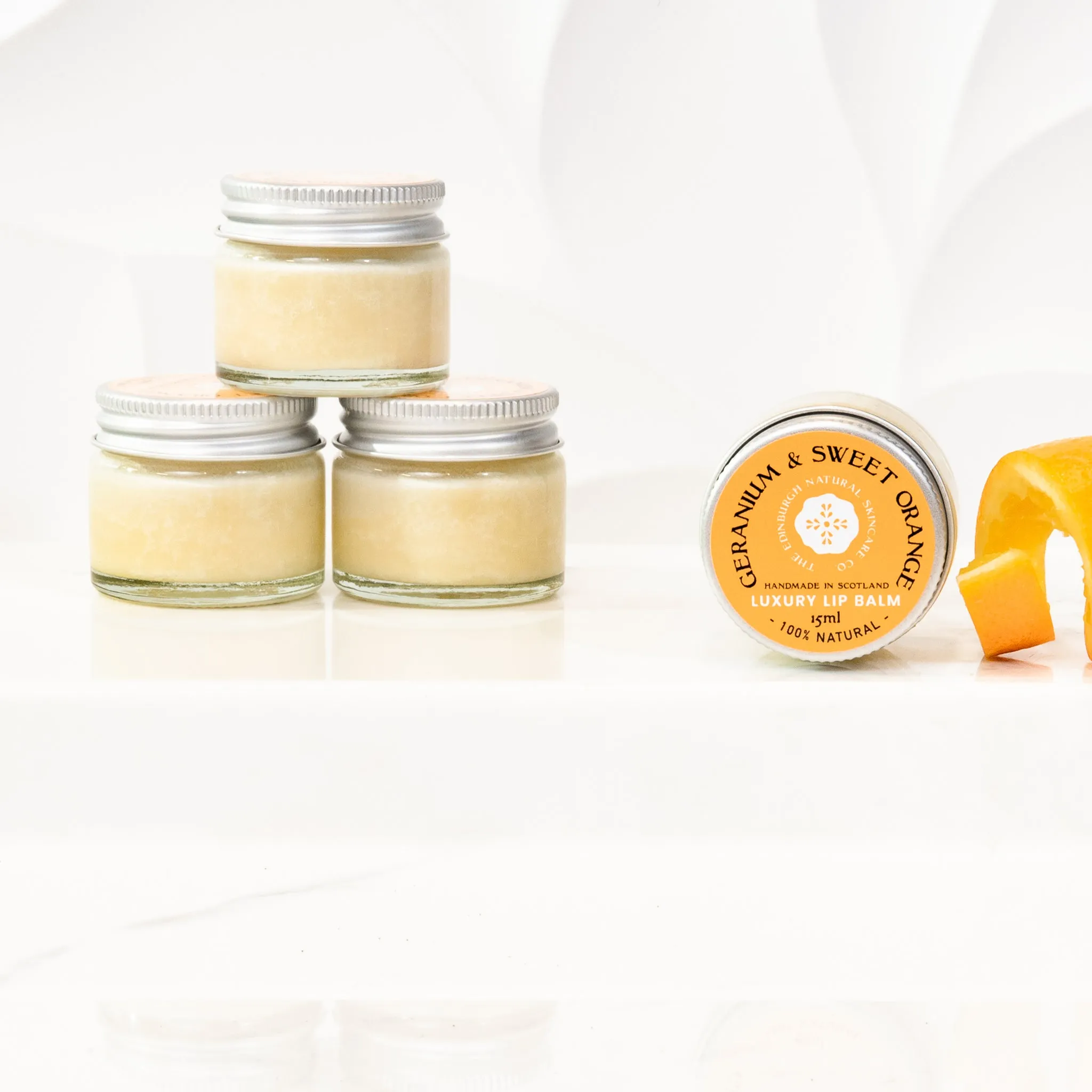 3 Geranium And Sweet Orange Luxury Lip Balms Pack