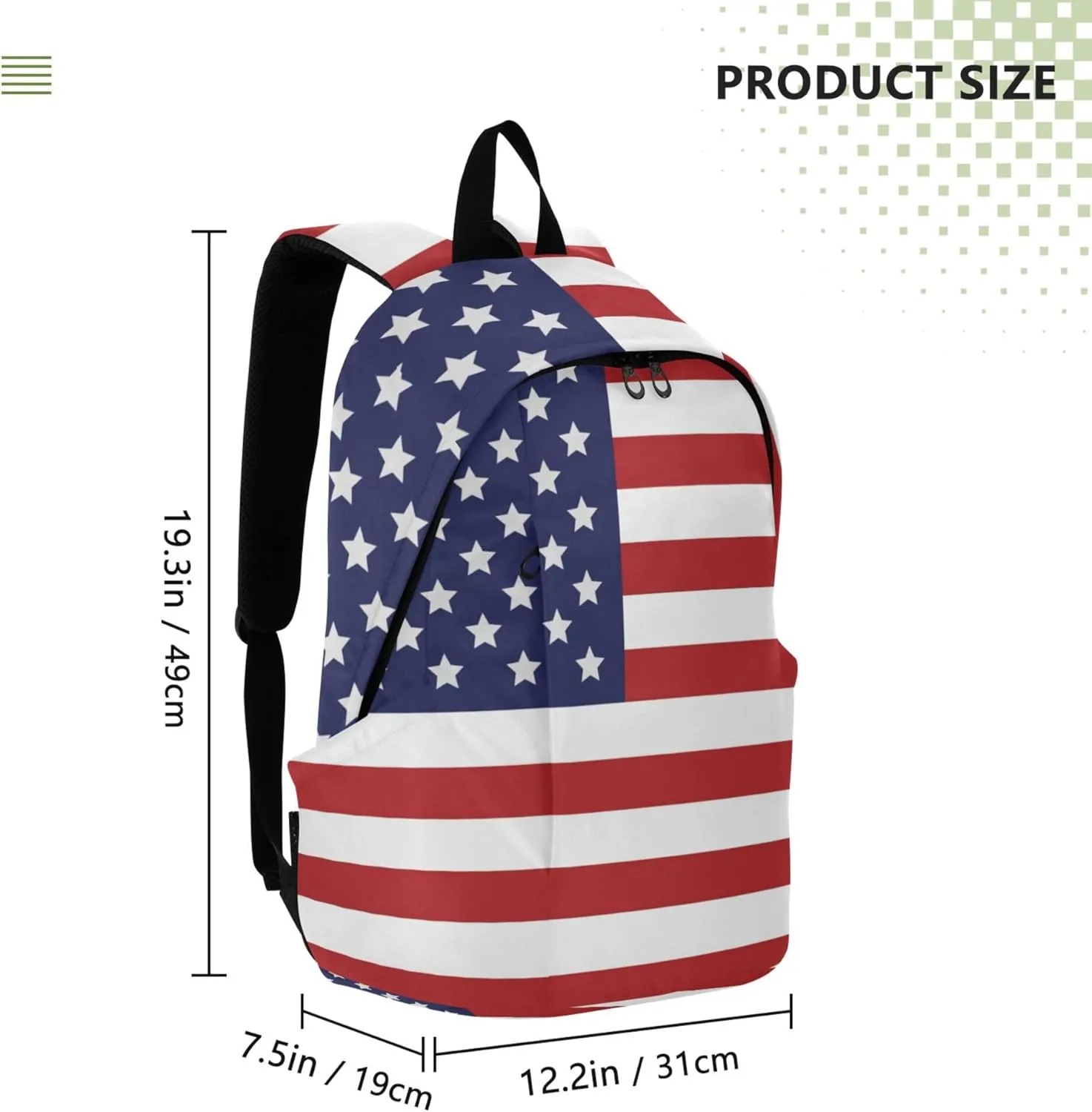 American Flag Laptop Backpack Travel Hiking Camping Work Computer Back Packs Book Bags for Women Men