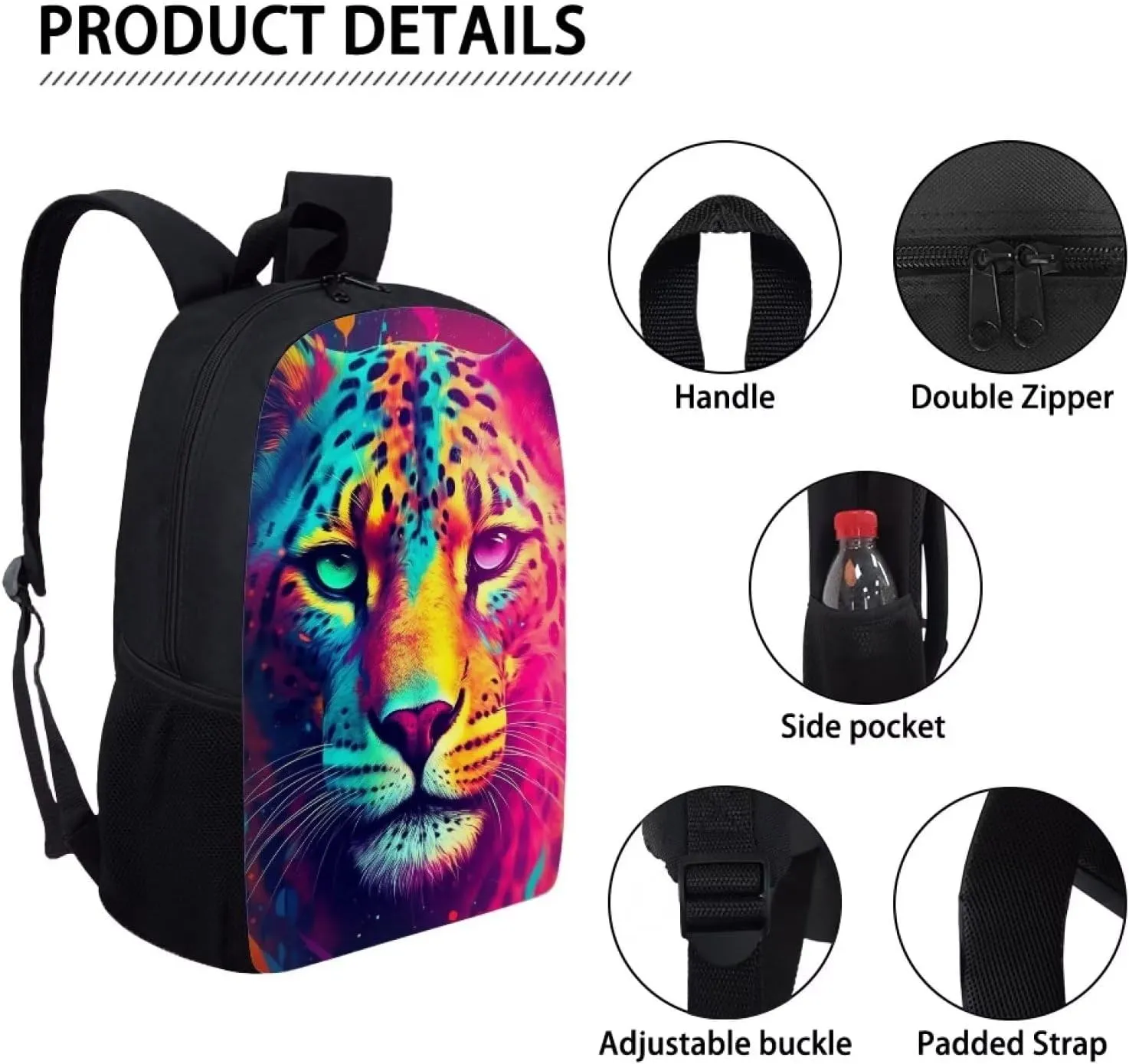 Aqua Red Cheetah Kids Backpack Boys Elementary School Bags Primary Middle School Book Bags for Teens Kindergarten Sturdy Lightweight Durable Travel Gifts
