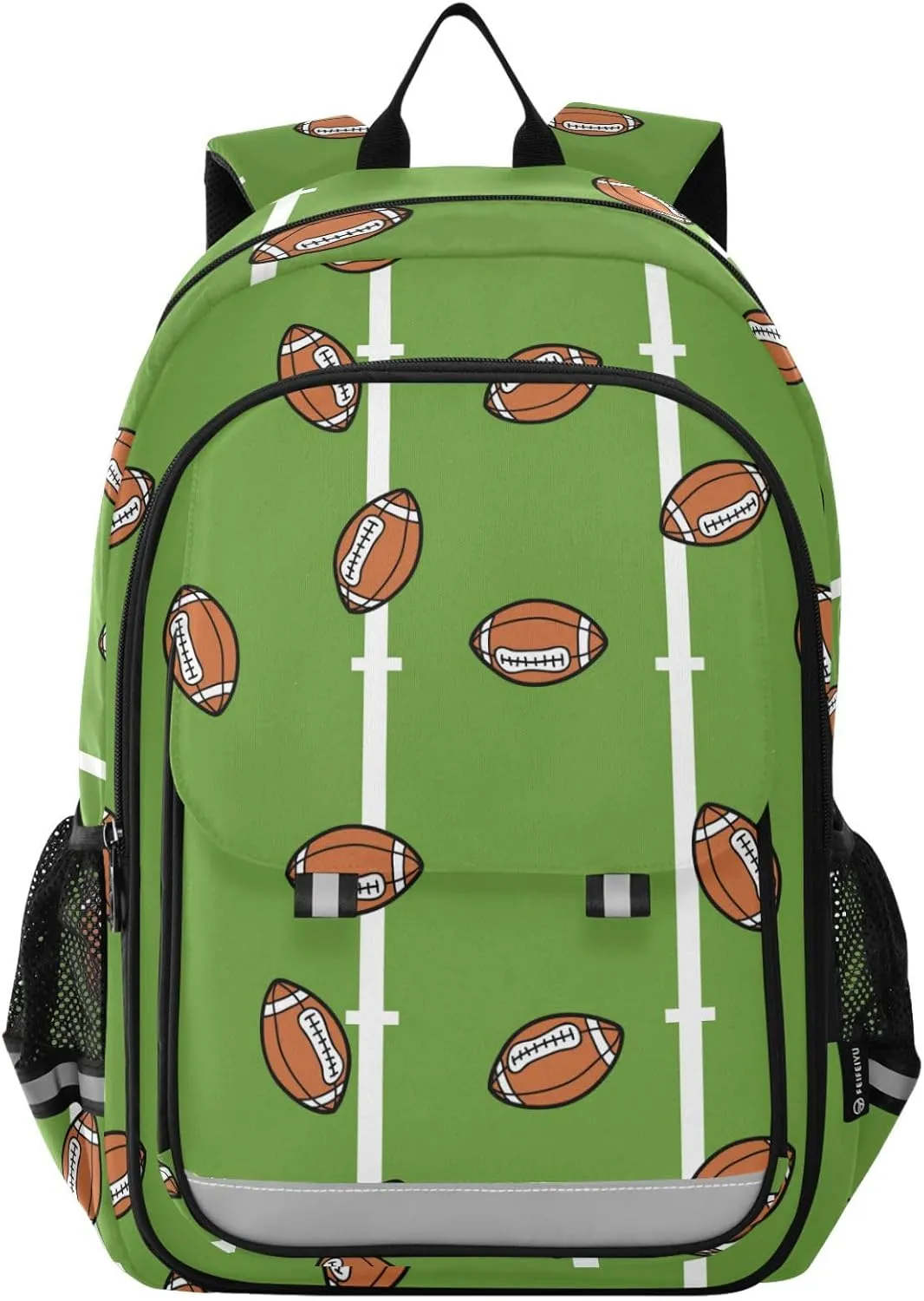 Aslsiy Kids Backpack American Football School Backpack for Boys Girls Doodle Line Book Bags Daycare 17 Inch Laptop Bag