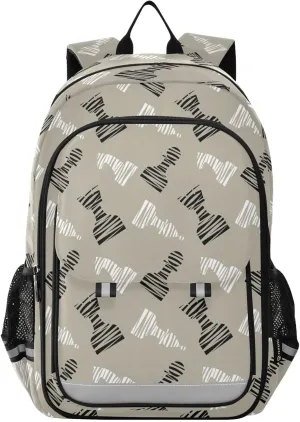 Aslsiy Kids Backpack for Boys Girls Grey Black White Chess Pieces School Backpack Book Bags Daycare 17 Inch Mens Laptop Bag