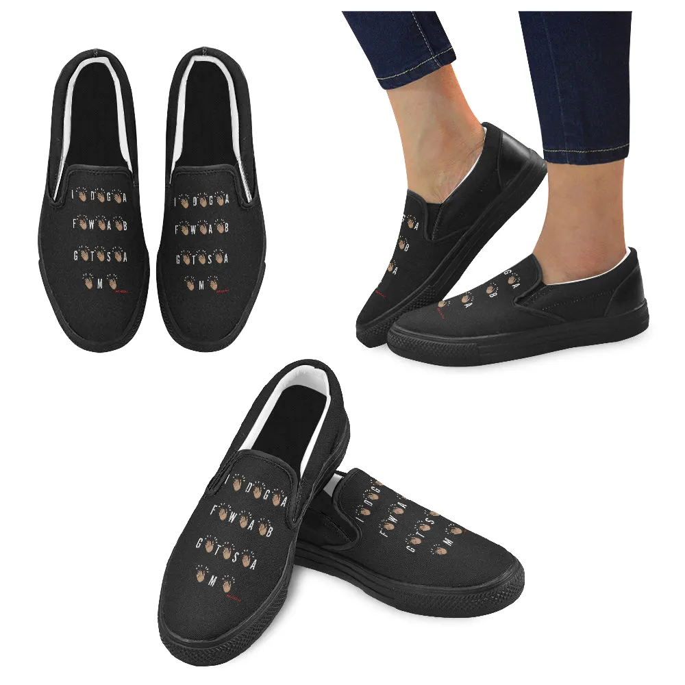 ASSORTED LAGNIAPPE BLAIRISMS MEN'S SLIP ON SHOES (LOOK AT GAWD, CHILE, BLESS YOUR HEART, IDGAFWABGTSAB)