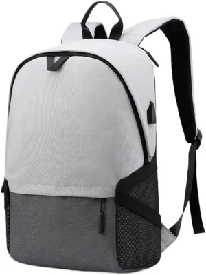 Backpack For Men Multifunctional Waterproof Rechargeable Business Backpack for Men Nylon Polyester Laptop Bag(Gray)