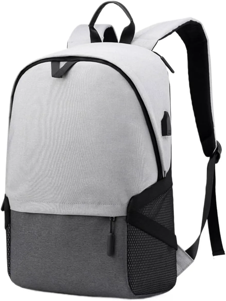 Backpack For Men Multifunctional Waterproof Rechargeable Business Backpack for Men Nylon Polyester Laptop Bag(Gray)