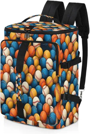 Baseball Gym Bags for Men Women Colorful Baseball Sports Backpack with Shoe Compartment 3-in-1 Tactical Duffle Bag for Overnight Weekender Travel