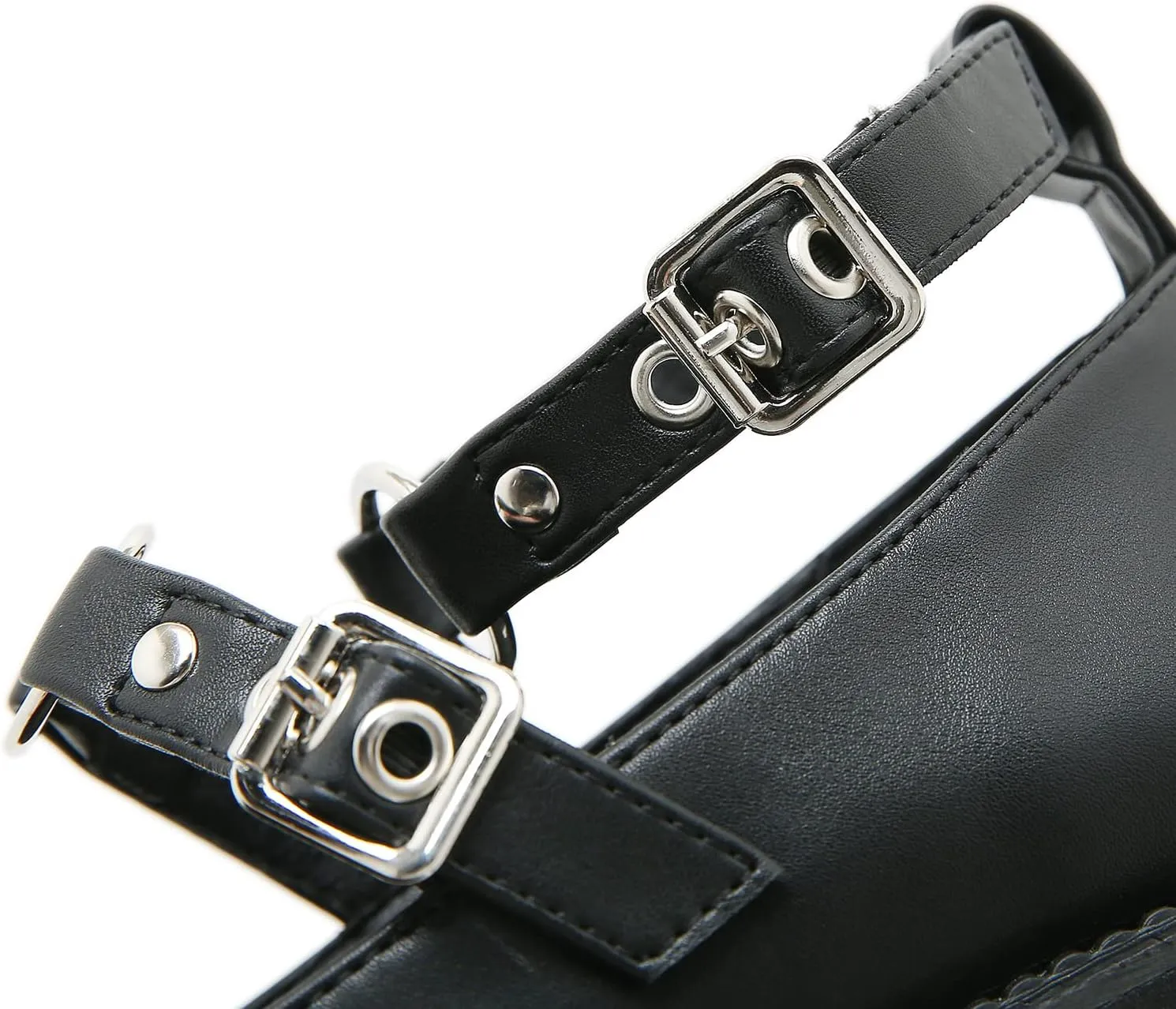 bbruriy Womens Marry Jane Platform Shoes Round Toe Chunky Heel Uniform Dress Pumps Lolita Shoes with Double Ankle Strap and Rivet Decoration