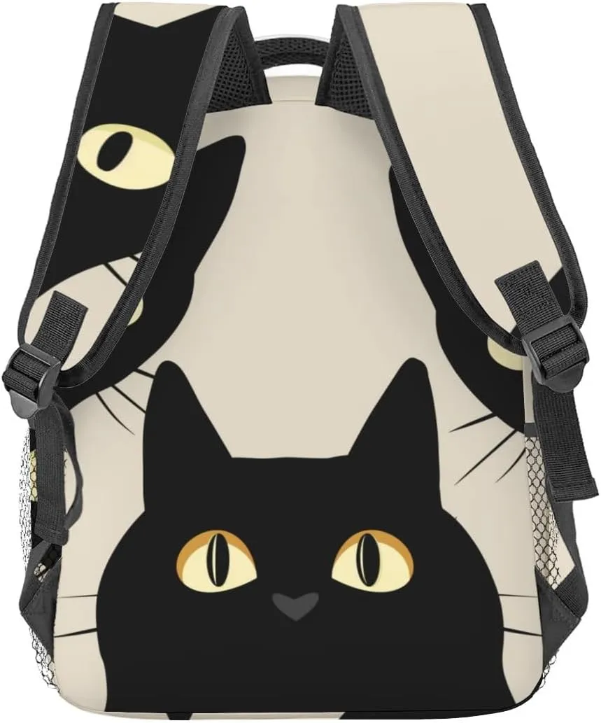 Black Cat Backpack Travel Backpacks Laptop Rucksack,School Bookbag for Women Kids Boys Girls,Cute Animal Back Pack Accessories Bags,Ideal Gifts for Work, Outdoor Adventures
