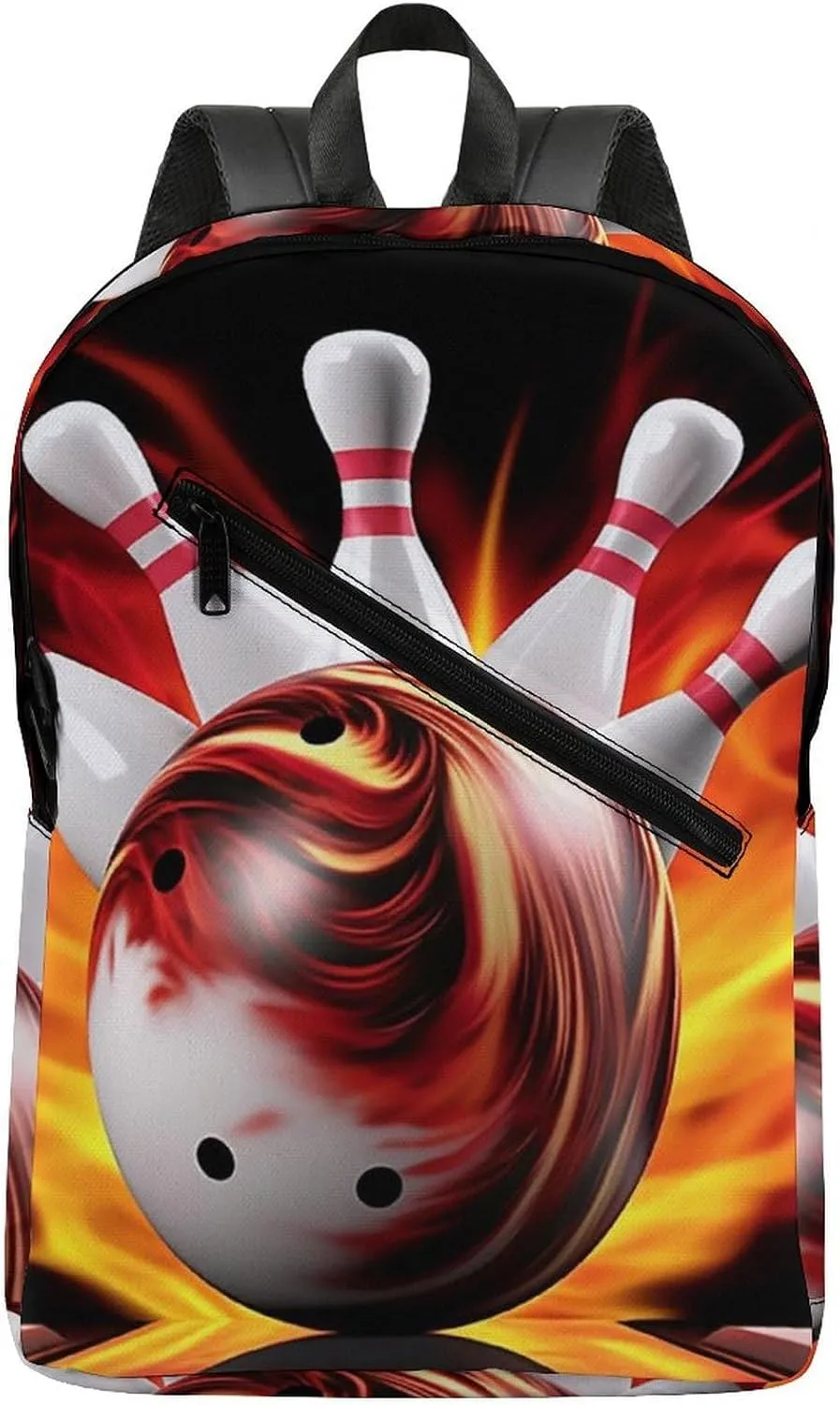 Bowling Ball Travel Backpack for Women Men 2 Compartment Laptop Backpacks Laptop Bag Casual Daypack