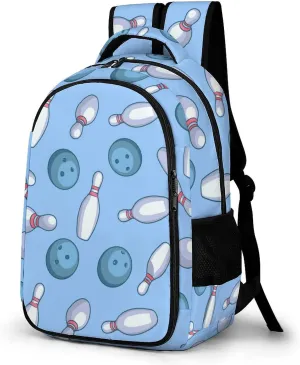 Bowling Balls And Pins Large Travel Backpack Bags Daypack Laptop Work Computer Hiking Back Packs with Multiple Pockets