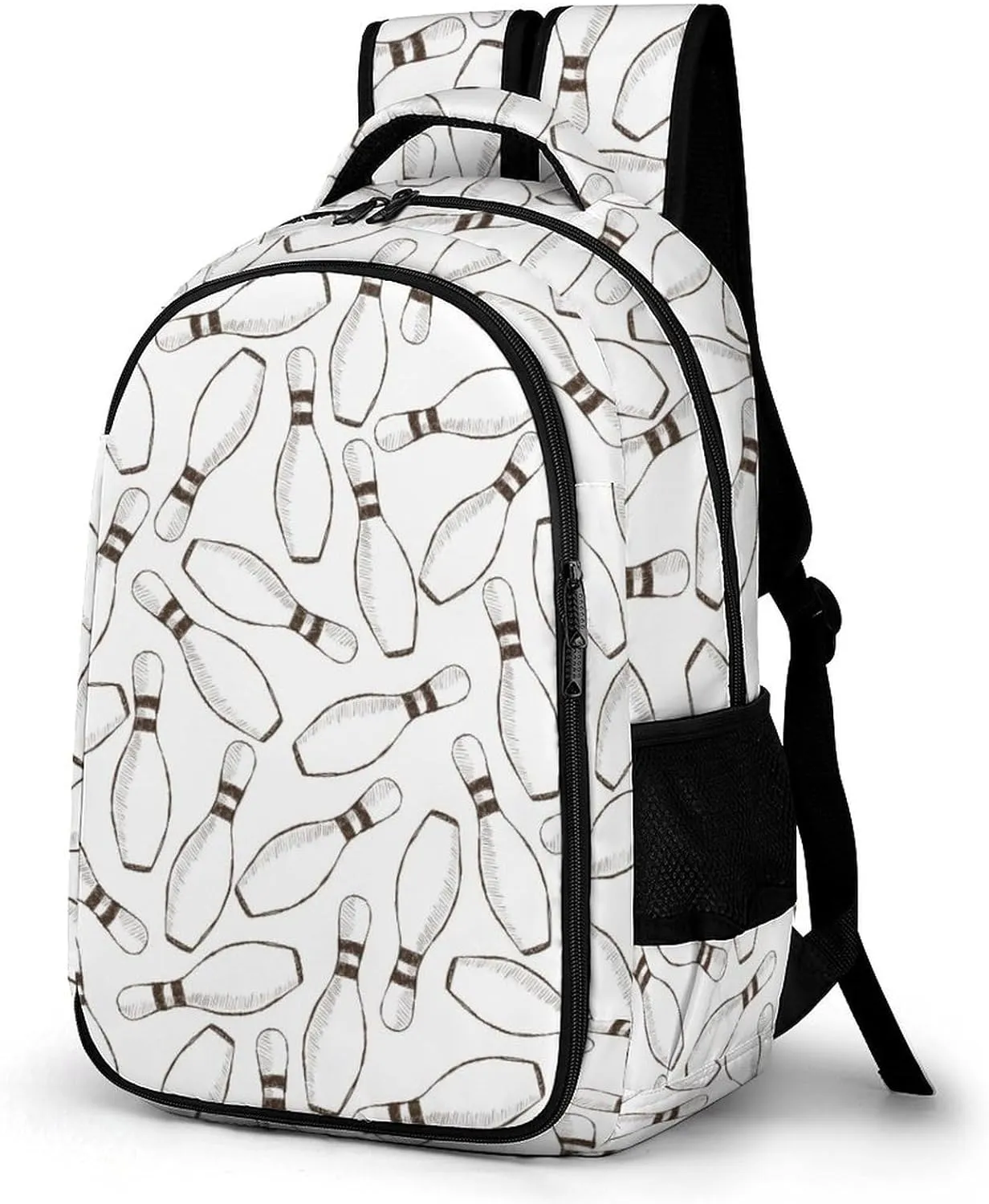 Bowling Pins Sports Balls Travel Laptop Backpack Large Casual Daypack Durable Work Computer Camping Back Packs Bags for Women Men