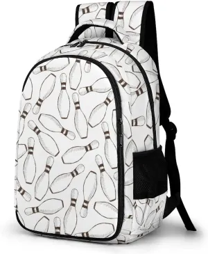 Bowling Pins Sports Balls Travel Laptop Backpack Large Casual Daypack Durable Work Computer Camping Back Packs Bags for Women Men