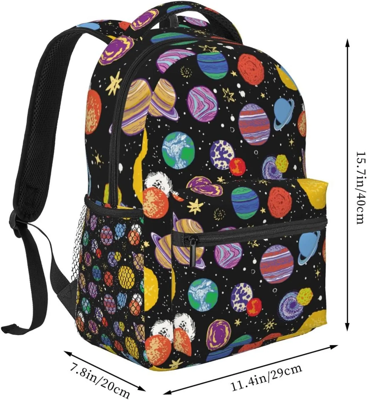 Cartoon Space Planet Backpack For School Laptop Bags Bookbag Big Casual Daypack For Student Girls Boys Kids Teens Travel Sports Work