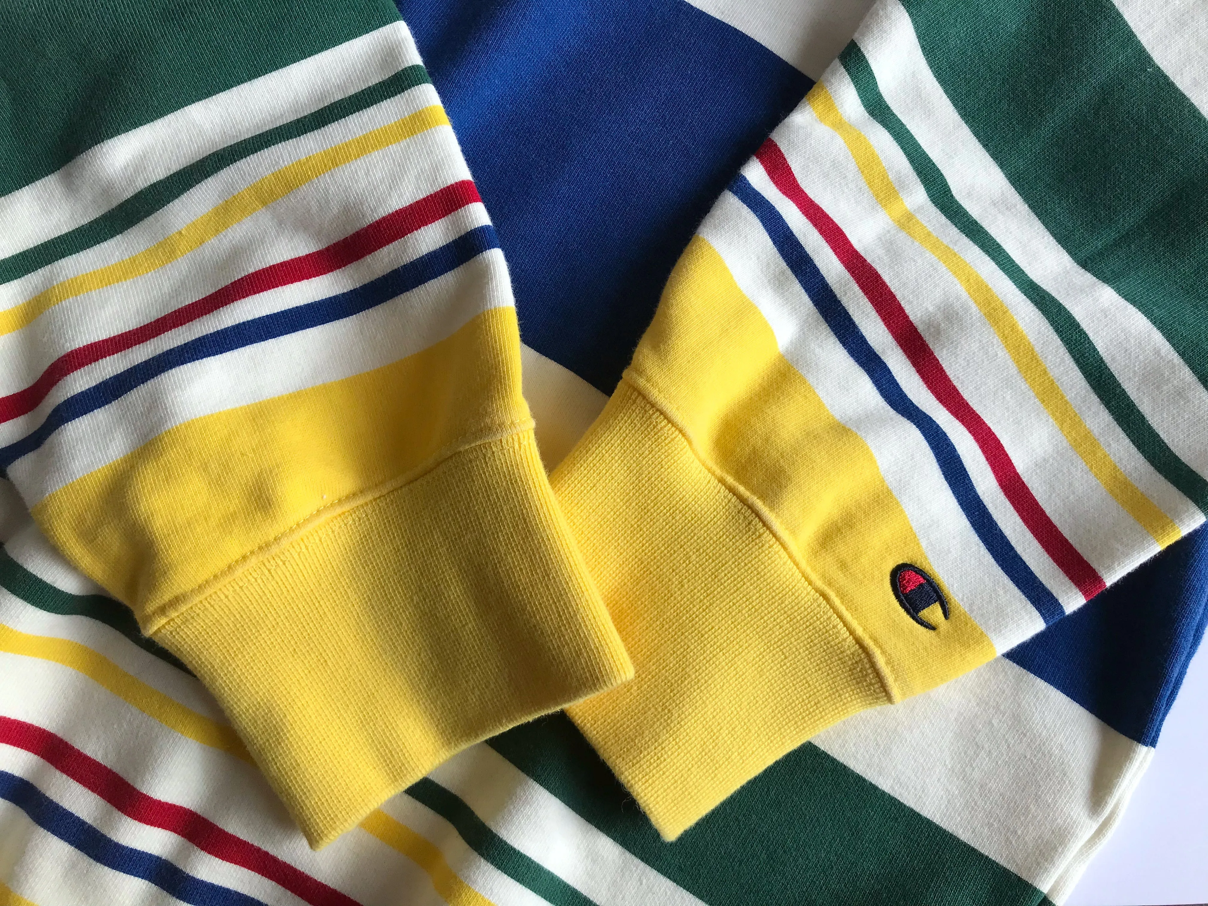 Champion Multi Colored Striped Sweatshirt Jumper, M