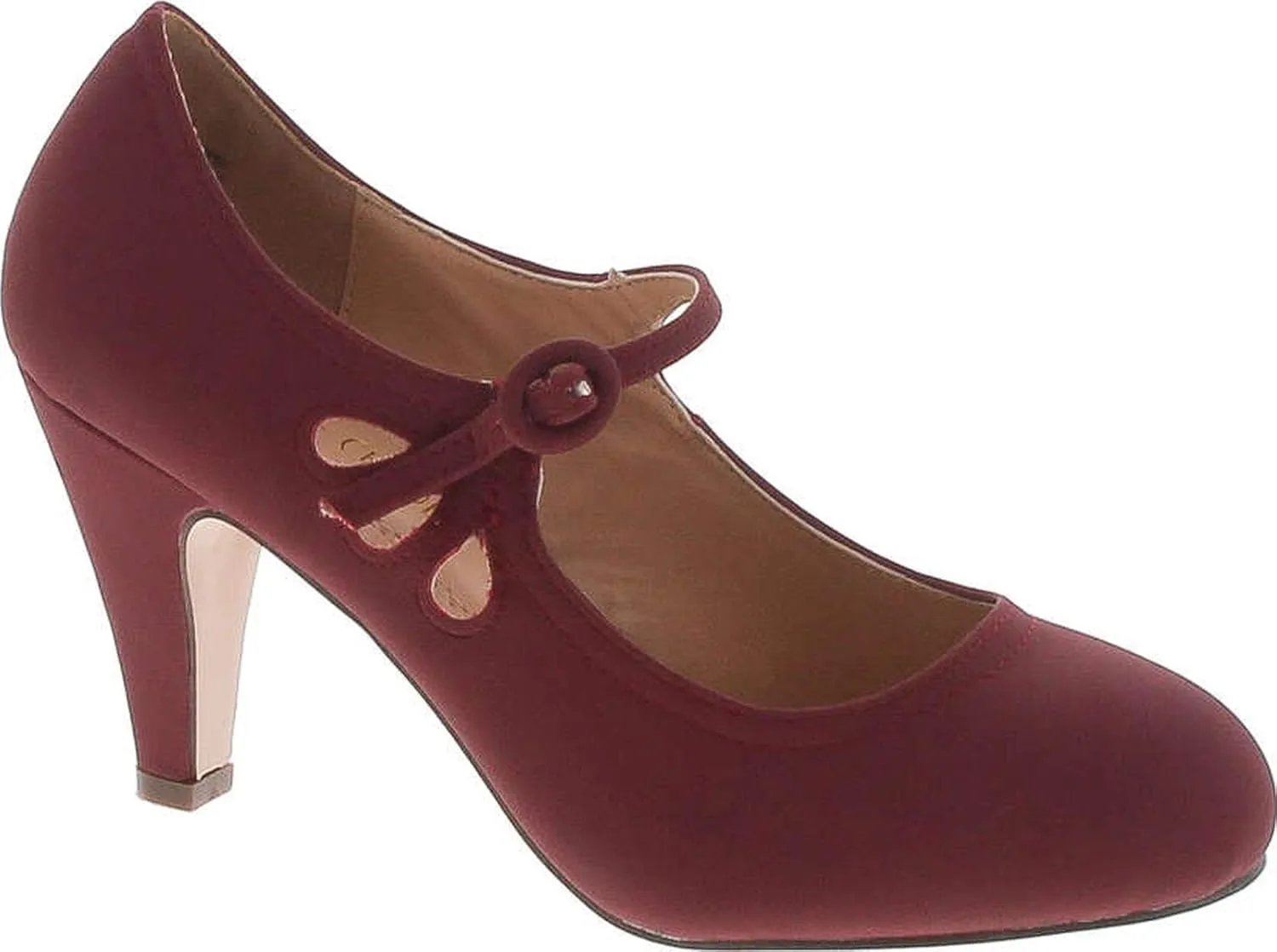 Chase & Chloe Womens Kimmy-21 Fashion Pumps Shoes,Burgundy Nub,6