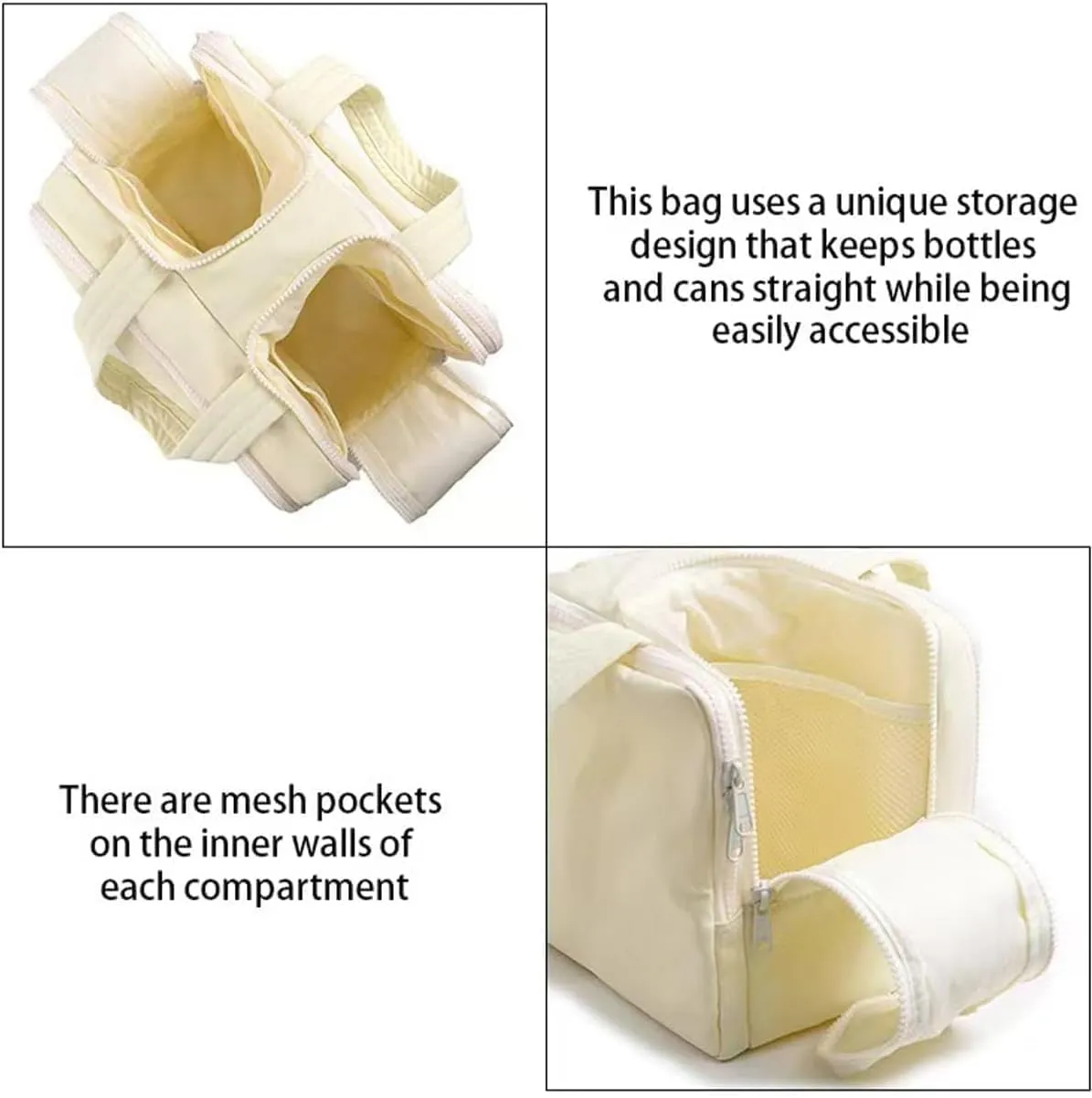 Circulatne Travel Cosmetic Bag, Circulatne Large Capacity Wide-Open Travel Cosmetic Bag, Waterproof Portable Pouch Open Flat Toiletry Bags for Women With Divider And Handle (Beige)