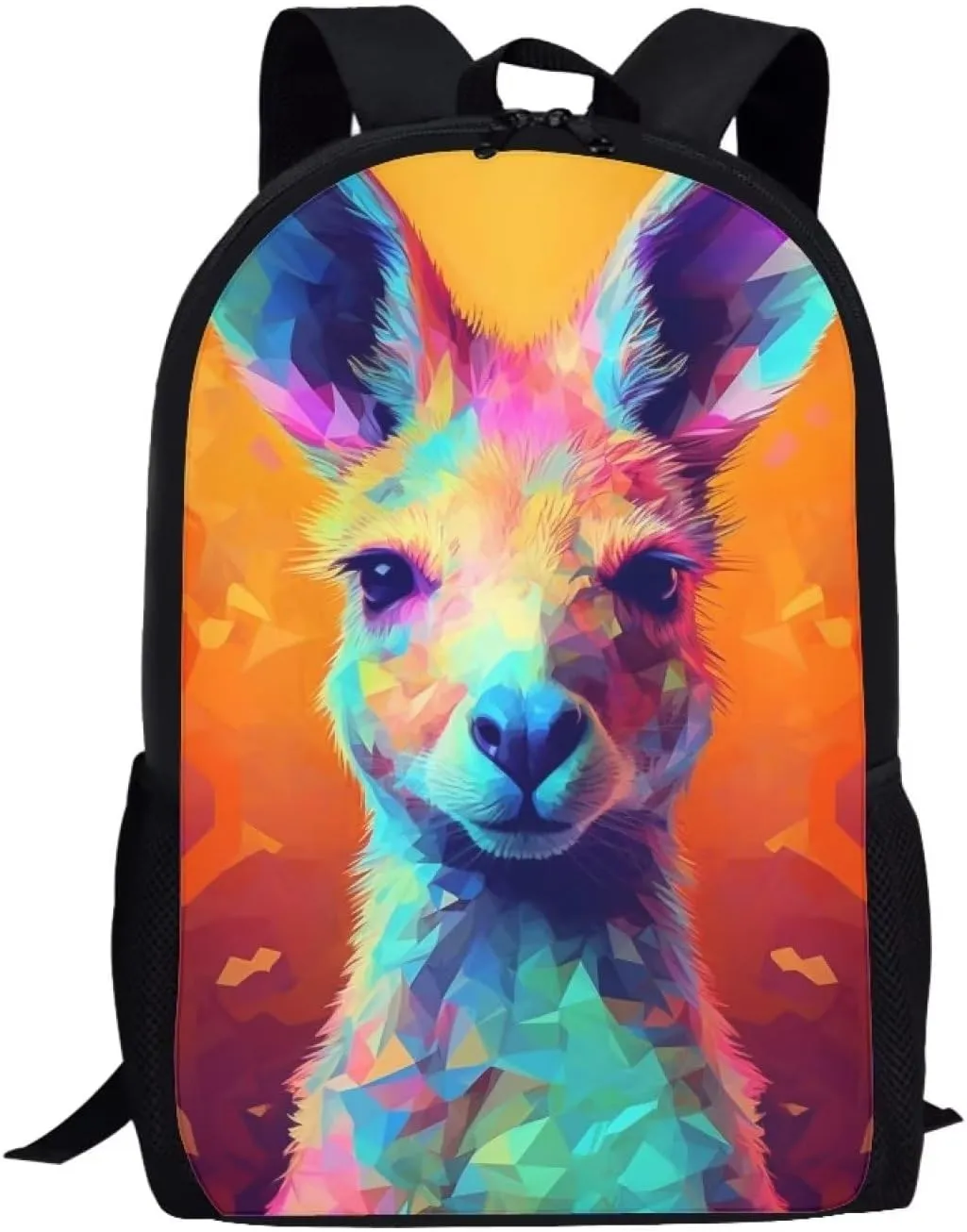 Colorful Cartoon Kangaroo School Backpack Personalized Bookbag for Boys Girls Teens Casual Travel Bag Computer Laptop Daypack
