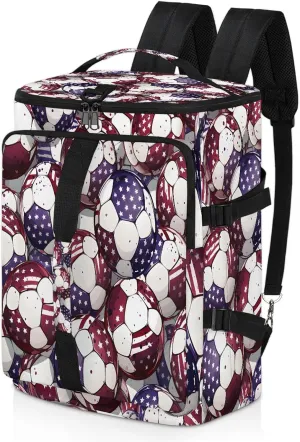 Colorful Football Gym Bags for Men Women Sports Backpack with Shoe Compartment 3-in-1 Tactical Duffle Bag for Overnight Weekender Travel