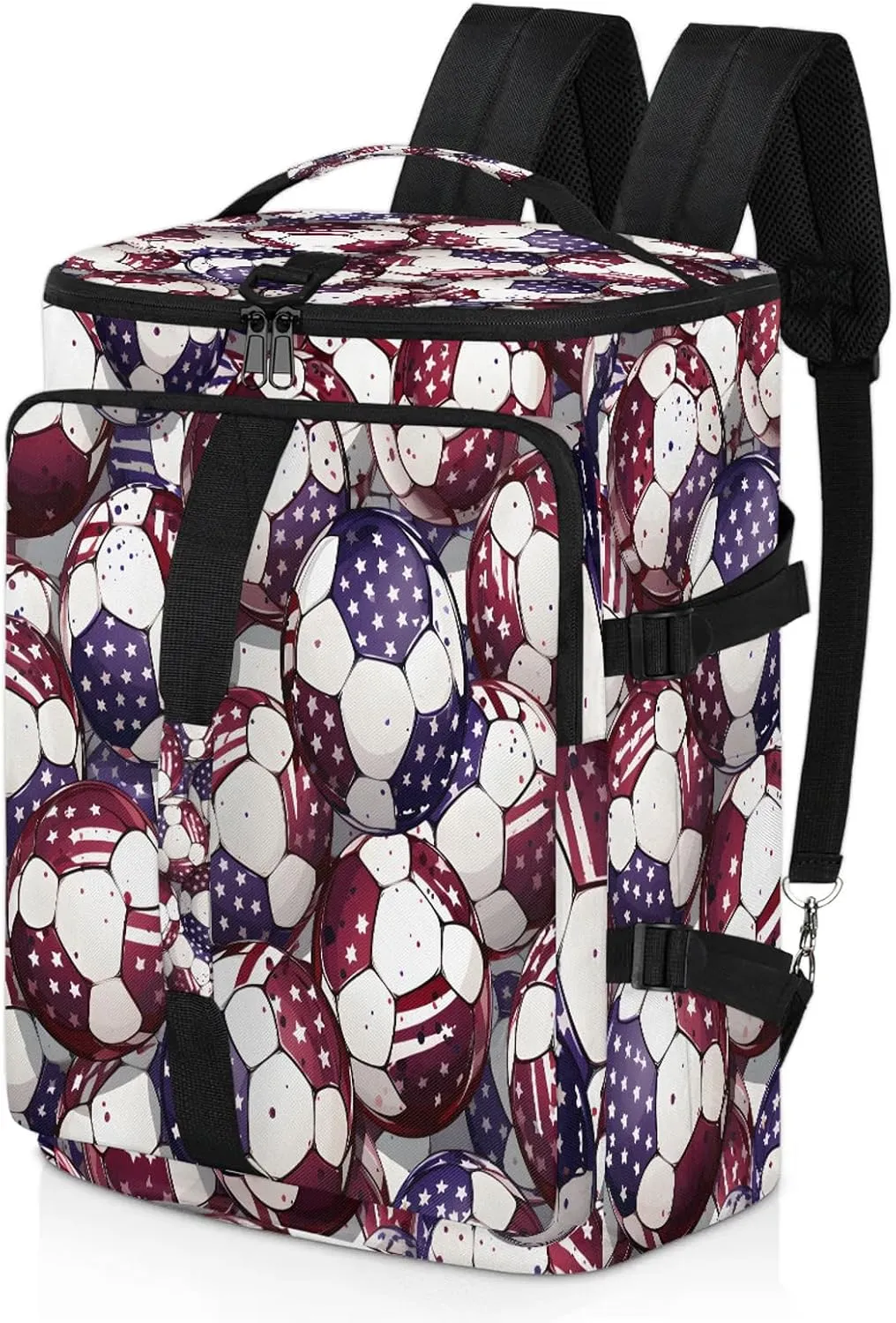Colorful Football Gym Bags for Men Women Sports Backpack with Shoe Compartment 3-in-1 Tactical Duffle Bag for Overnight Weekender Travel