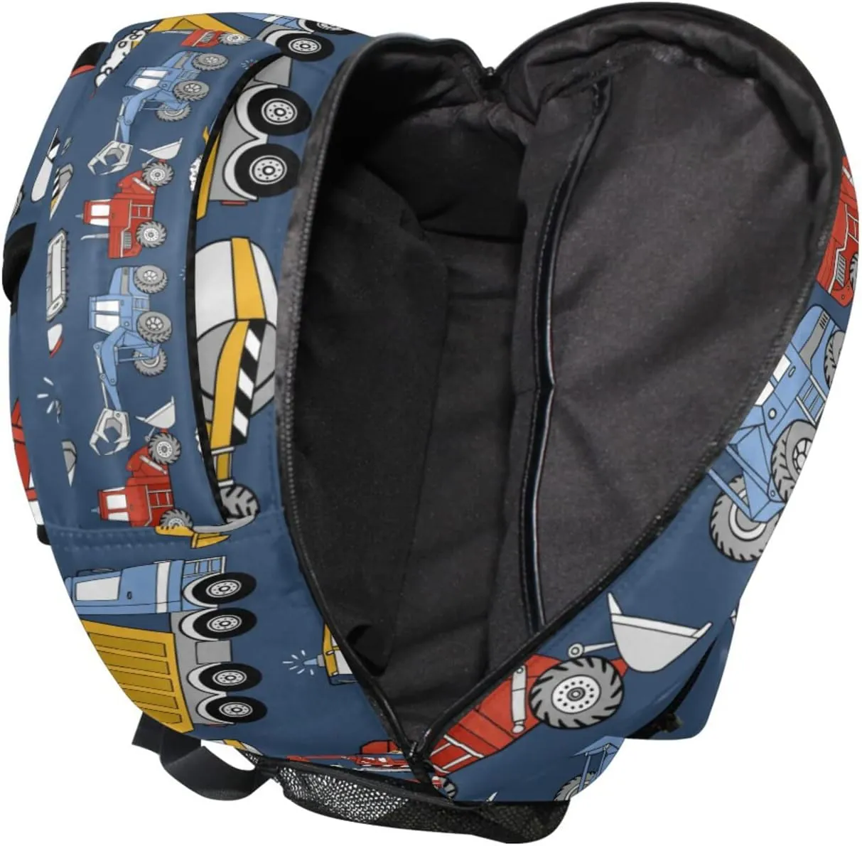 Construction Trucks School Backpack Cartoon Truck School Book Bags Bookbags, Travel Laptop Backpack College School Computer Bag Hiking Camping Casual Daypack