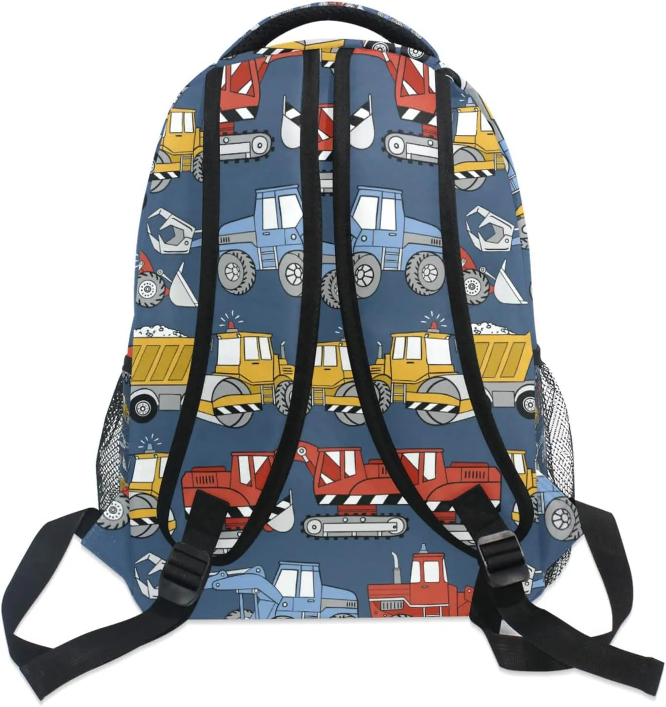 Construction Trucks School Backpack Cartoon Truck School Book Bags Bookbags, Travel Laptop Backpack College School Computer Bag Hiking Camping Casual Daypack