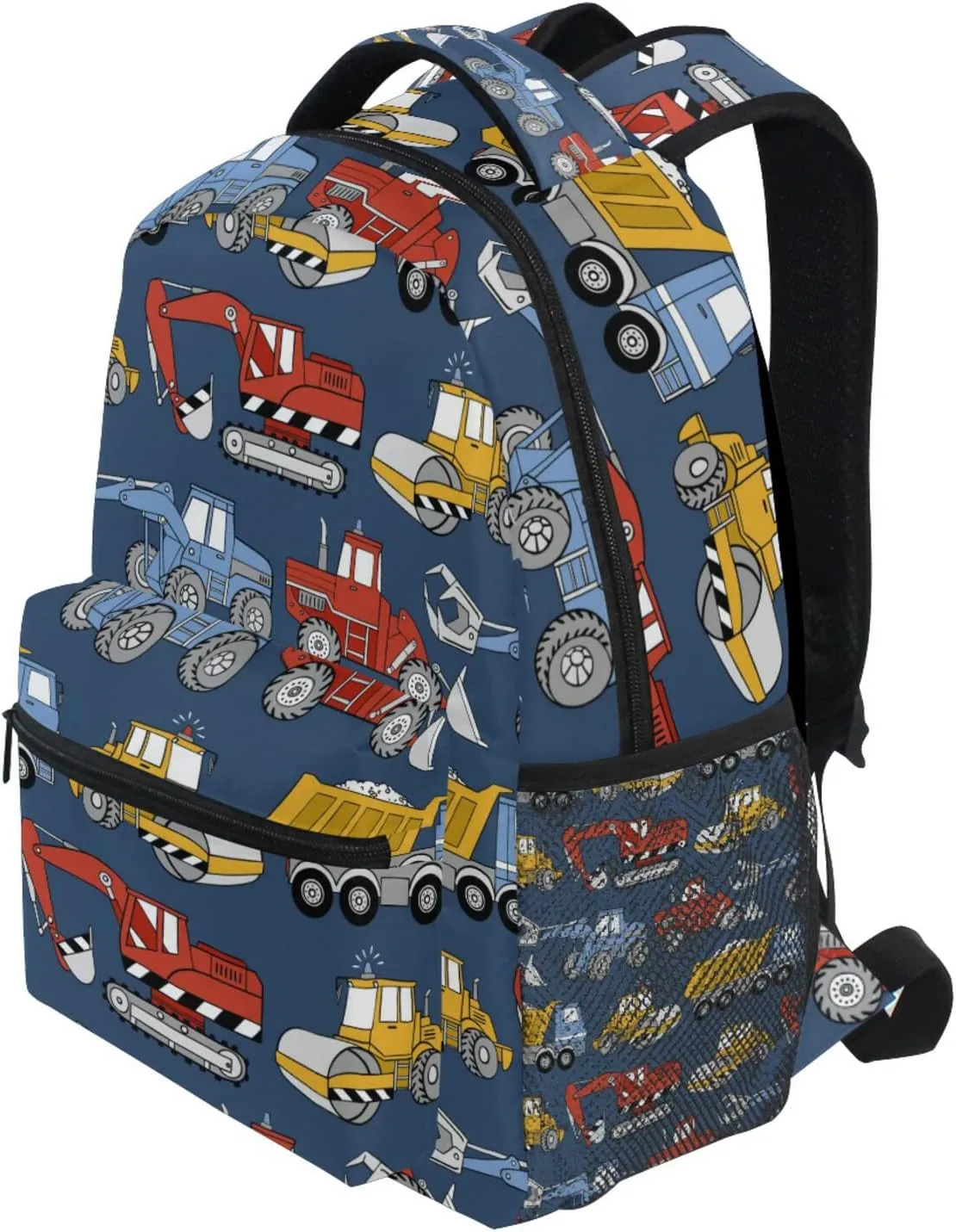 Construction Trucks School Backpack Cartoon Truck School Book Bags Bookbags, Travel Laptop Backpack College School Computer Bag Hiking Camping Casual Daypack