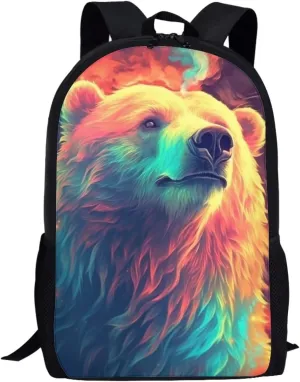 Cool Bear Boys School Backpack for Kids Elementary Middle School Bags for Teens Childs Primary Bookbags with Magical Animal Prints
