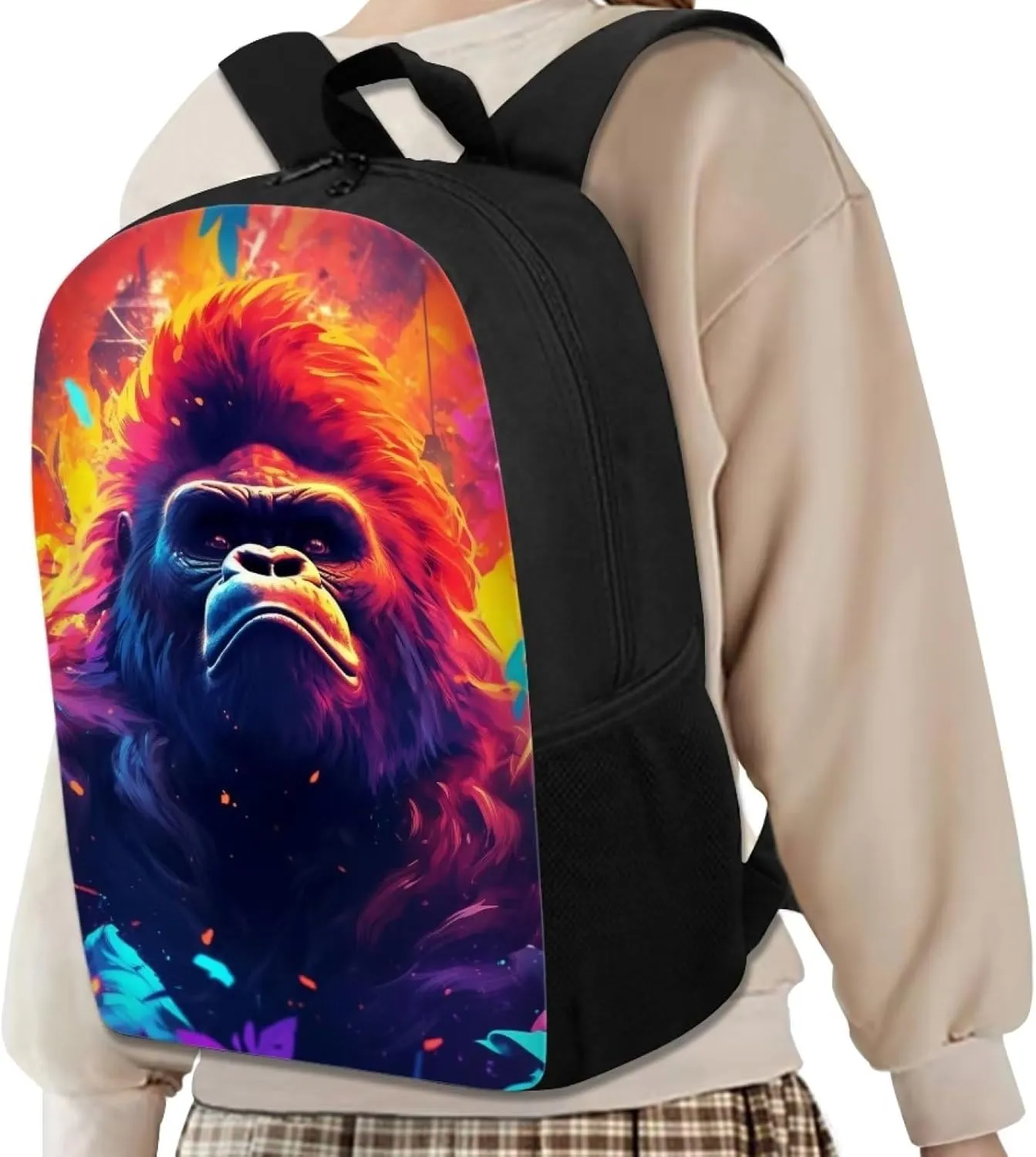 Cool Gorilla School Backpack Travel Bag for Men Women Lightweight College Back Pack Cute Animal Schoolbag For Kids Boy Girls