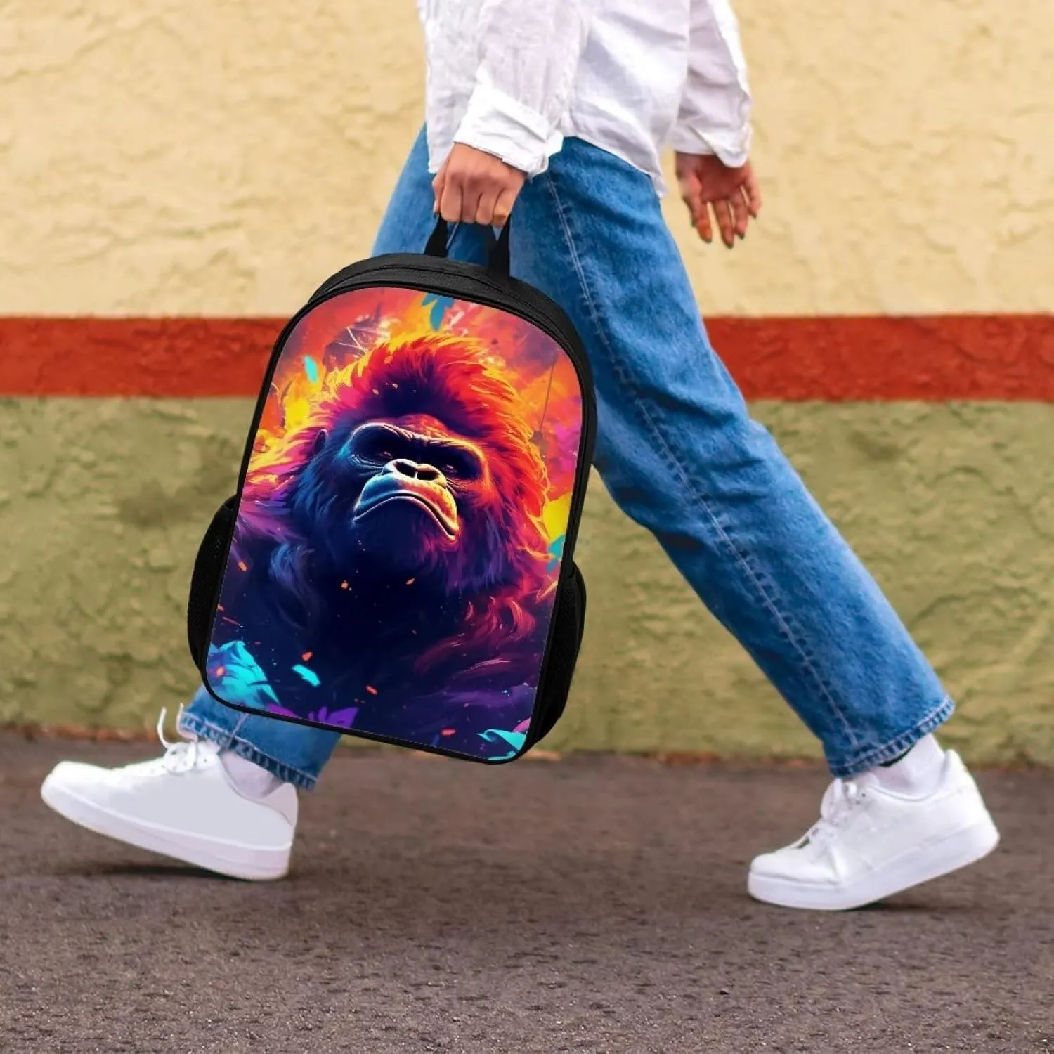 Cool Gorilla School Backpack Travel Bag for Men Women Lightweight College Back Pack Cute Animal Schoolbag For Kids Boy Girls