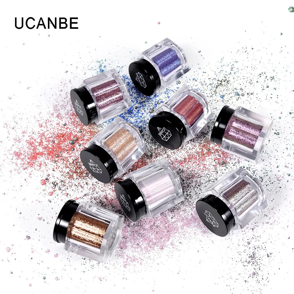Crystal Luster Glitter Eyeshadow Powder Pigment Metallic Shiny  Eye Toppers Single Eye Shadow