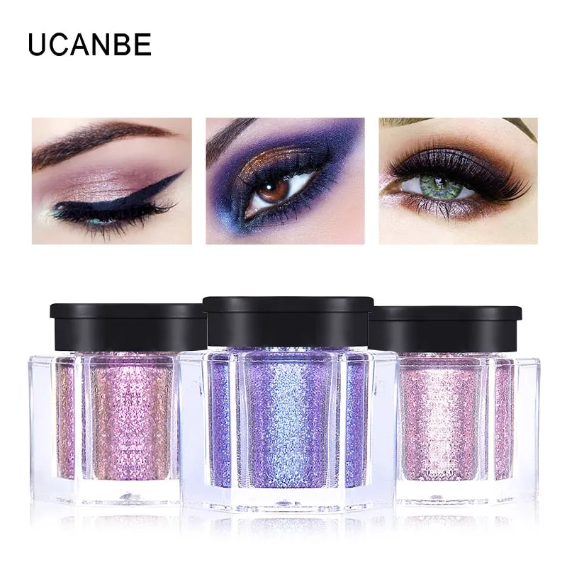 Crystal Luster Glitter Eyeshadow Powder Pigment Metallic Shiny  Eye Toppers Single Eye Shadow