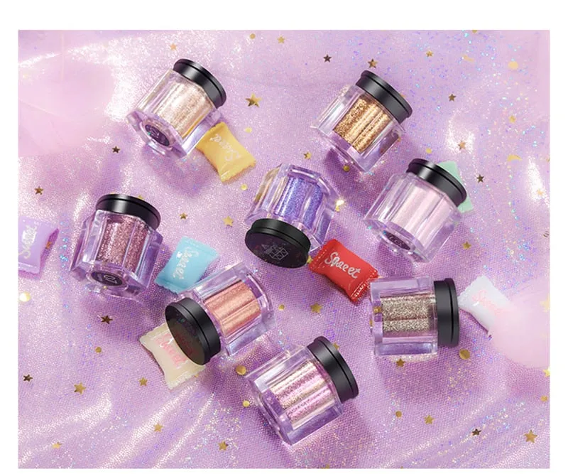 Crystal Luster Glitter Eyeshadow Powder Pigment Metallic Shiny  Eye Toppers Single Eye Shadow