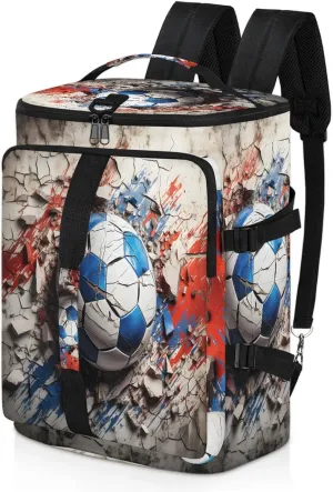 Cute Football Balls Pattern Gym Bags for Men Women Sports Backpack with Shoe Compartment 3-in-1 Tactical Duffle Bag for Overnight Weekender Travel