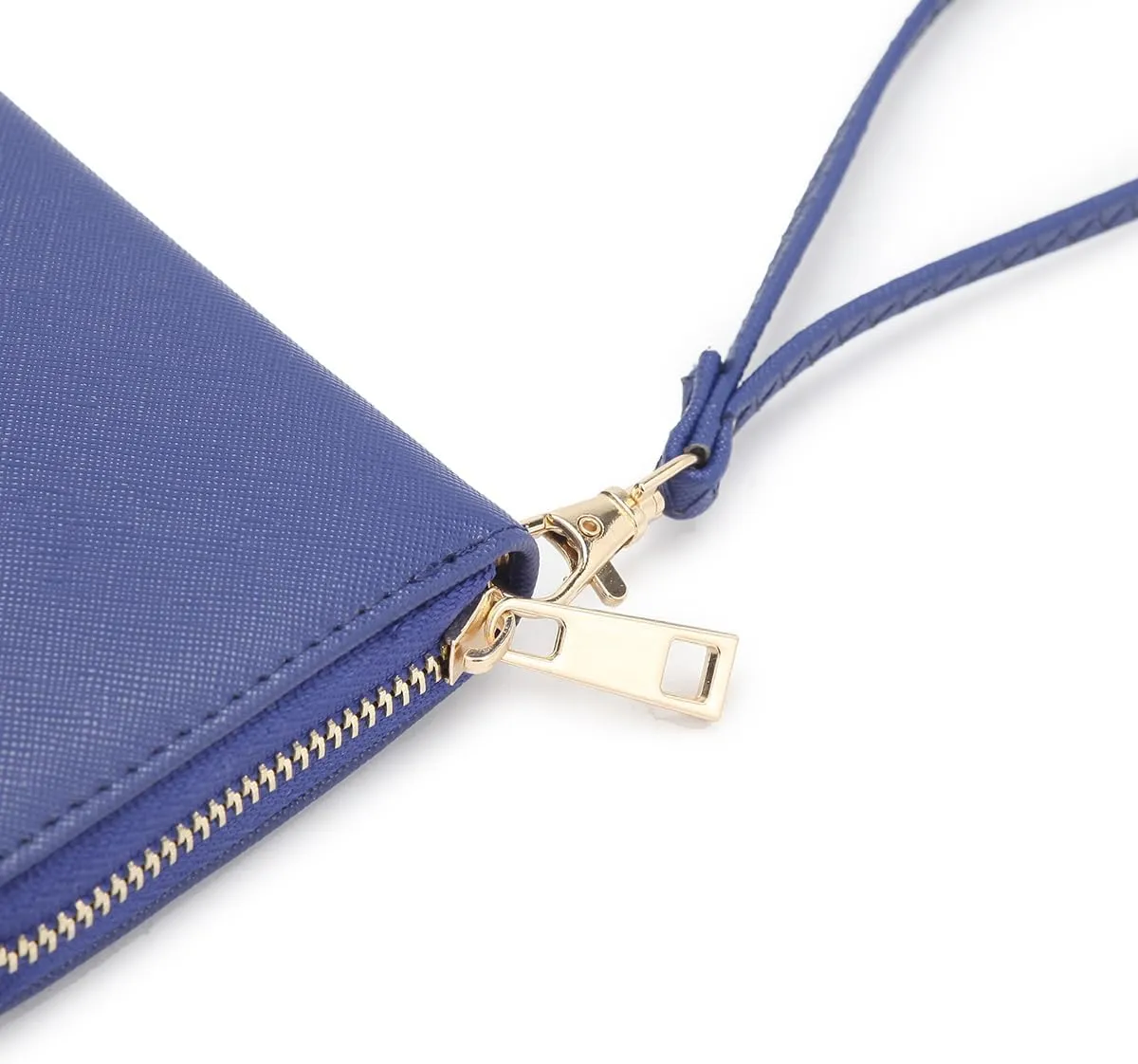 Dasein Woman Wallet Purse Zip Around Clutch Bag Phone Case with Wrist Strap Multiple Card Holders(Blue)