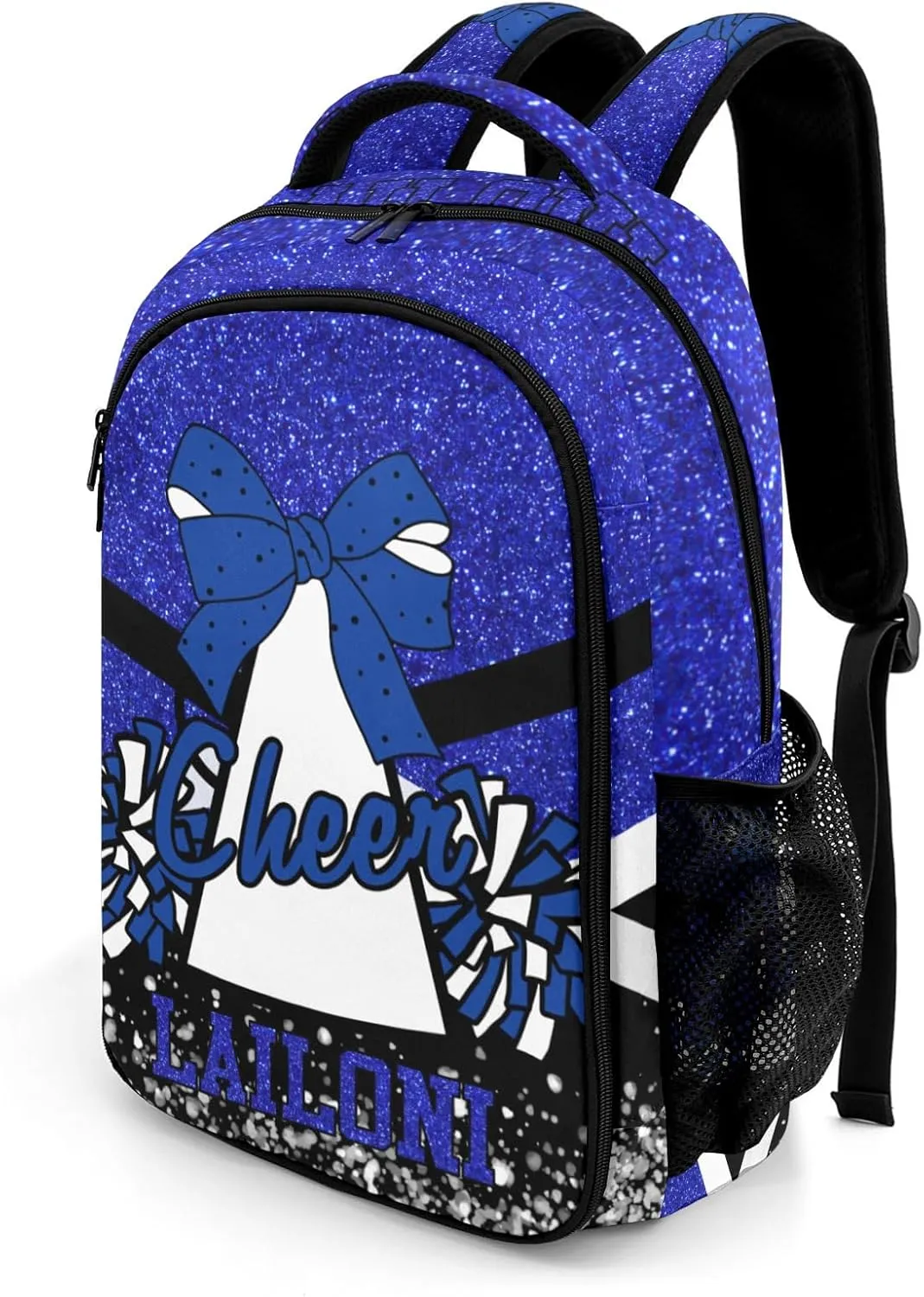 Deven Blue Cheer Glitter Personalized Casual Backpack,Primary School Bags Middle School Book Bags Laptop Daypack for Boy Girl Child Teen