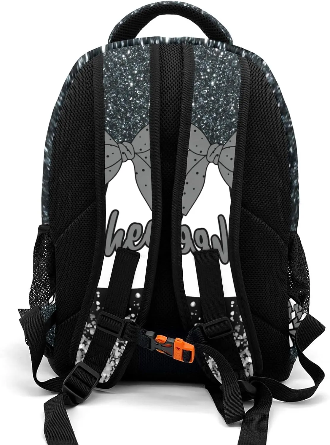 Deven Gray Cheer Glitter Personalized Casual Backpack,Primary School Bags Middle School Book Bags Laptop Daypack for Boy Girl Child Teen