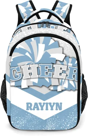 Deven Lighr Gray Blue Cheer Personalized Casual Backpack,Primary School Bags Middle School Book Bags Laptop Daypack for Boy Girl Child Teen