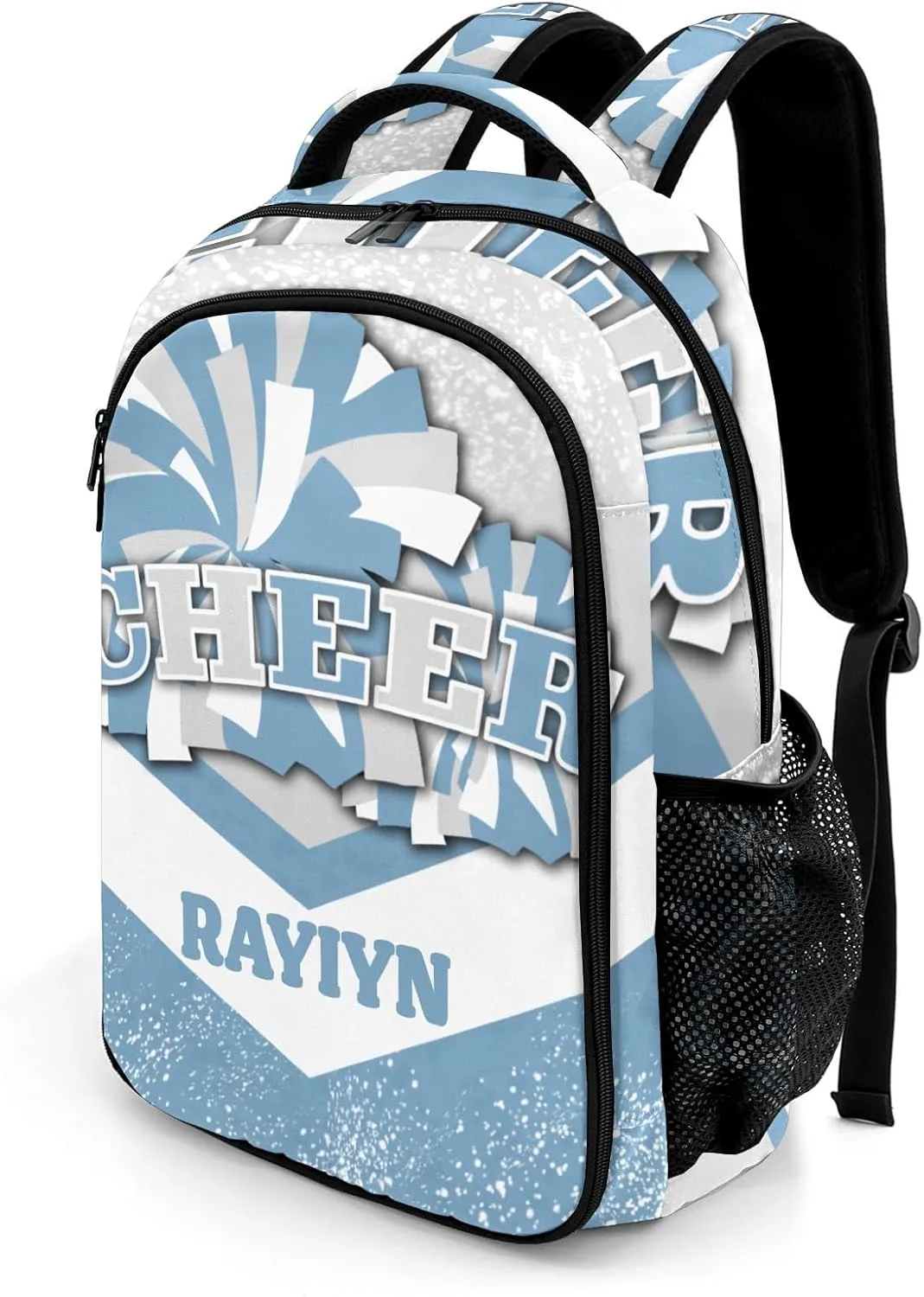 Deven Lighr Gray Blue Cheer Personalized Casual Backpack,Primary School Bags Middle School Book Bags Laptop Daypack for Boy Girl Child Teen