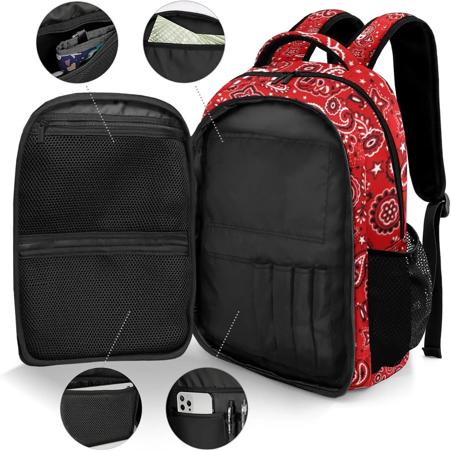 Deven Paisley Cowboy Horse Cool Personalized Casual Backpack,Primary School Bags Middle School Book Bags Laptop Daypack for Boy Girl Child Teen