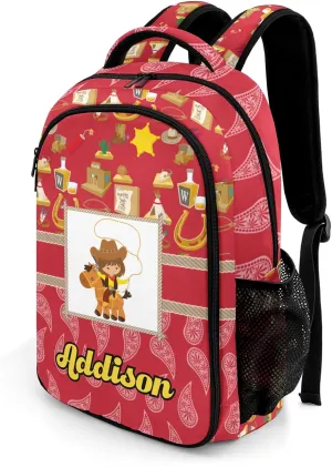 Deven Paisley Vintage Western Girl Personalized Casual Backpack,Primary School Bags Middle School Book Bags Laptop Daypack for Boy Girl Child Teen