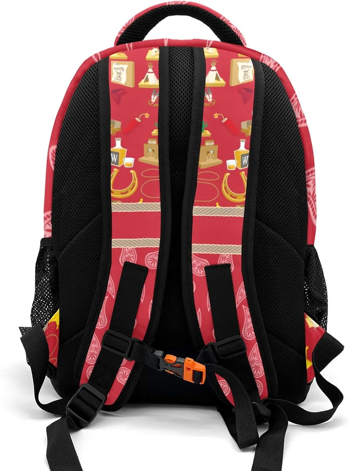Deven Paisley Vintage Western Girl Personalized Casual Backpack,Primary School Bags Middle School Book Bags Laptop Daypack for Boy Girl Child Teen