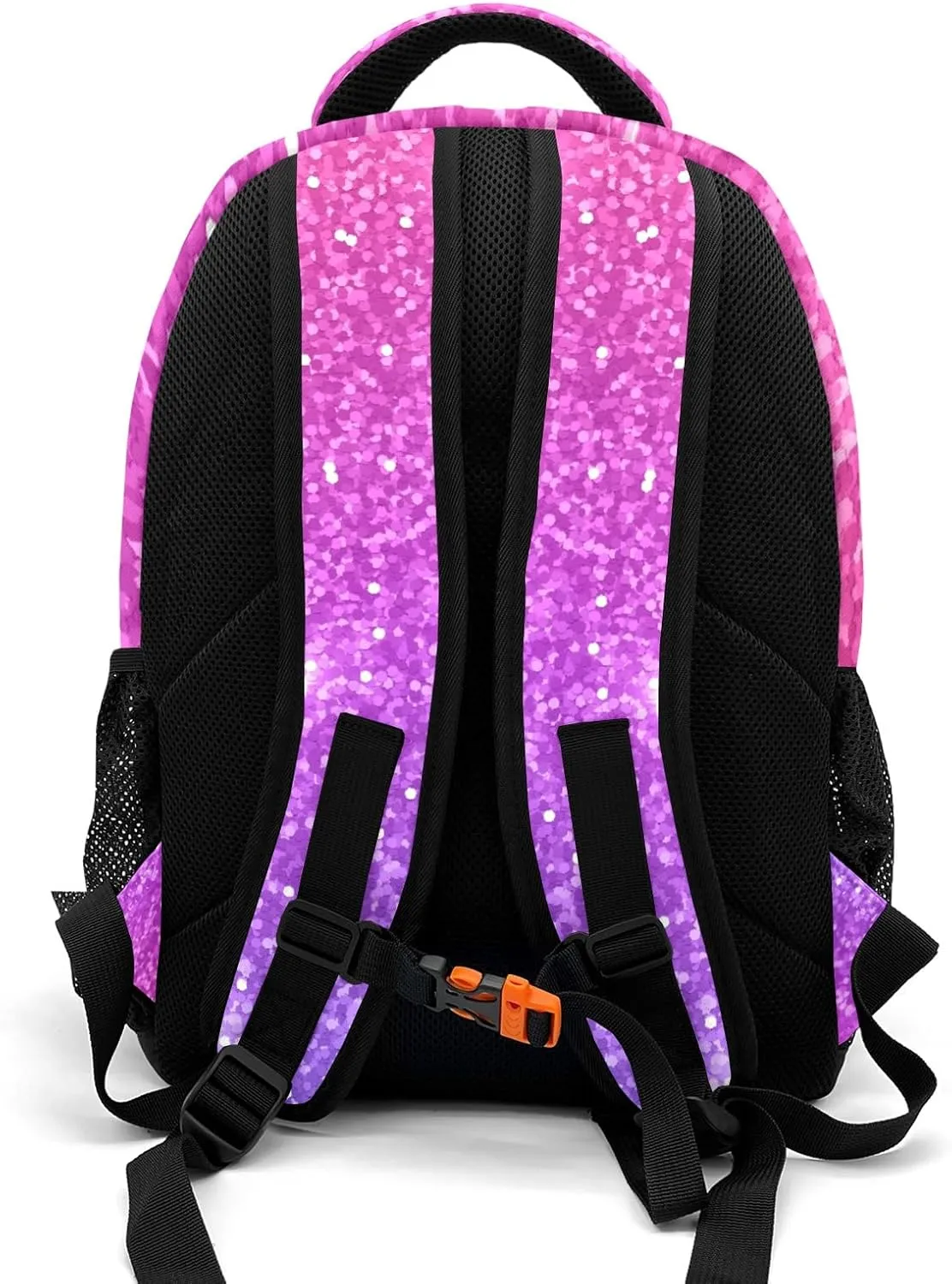 Deven Pink Violet Glitter GYMNASTICS Personalized Casual Backpack,Primary School Bags Middle School Book Bags Laptop Daypack for Boy Girl Child Teen