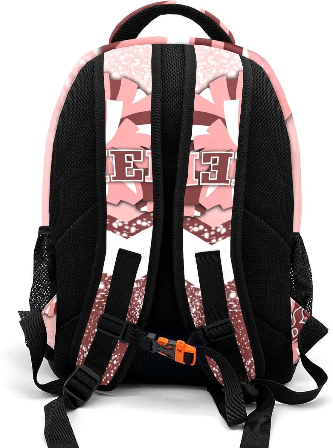 Deven Red Pink Cheer Personalized Casual Backpack,Primary School Bags Middle School Book Bags Laptop Daypack for Boy Girl Child Teen