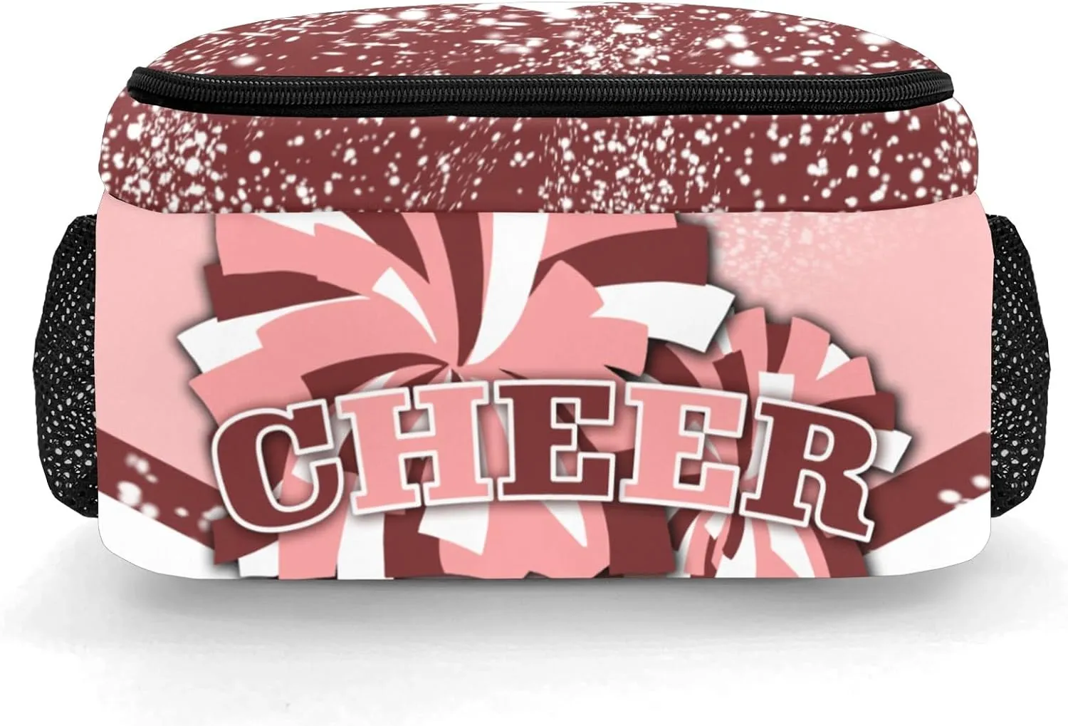 Deven Red Pink Cheer Personalized Casual Backpack,Primary School Bags Middle School Book Bags Laptop Daypack for Boy Girl Child Teen