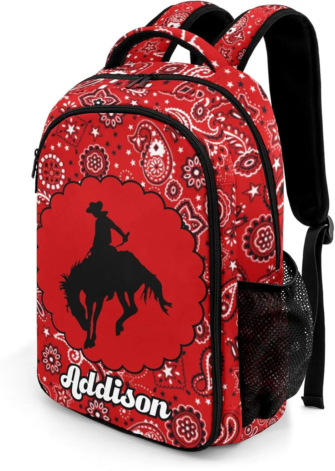 Deven Rodeo Cowboy Horse Personalized Casual Backpack,Primary School Bags Middle School Book Bags Laptop Daypack for Boy Girl Child Teen