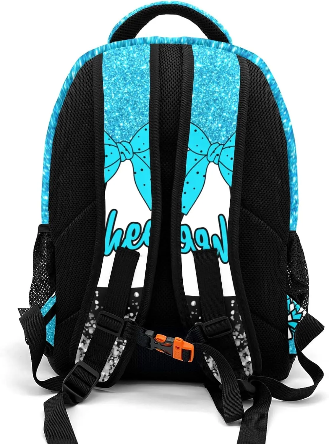 Deven Sky Blue Cheer Glitter Personalized Casual Backpack,Primary School Bags Middle School Book Bags Laptop Daypack for Boy Girl Child Teen