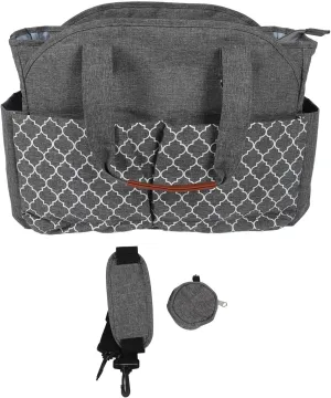 Diaper Bag Geometric Print Zipper Closure Tissue Paper Pocket Waterproof Messenger Bag with Pacifier Case Large Capacity for Stylish Moms