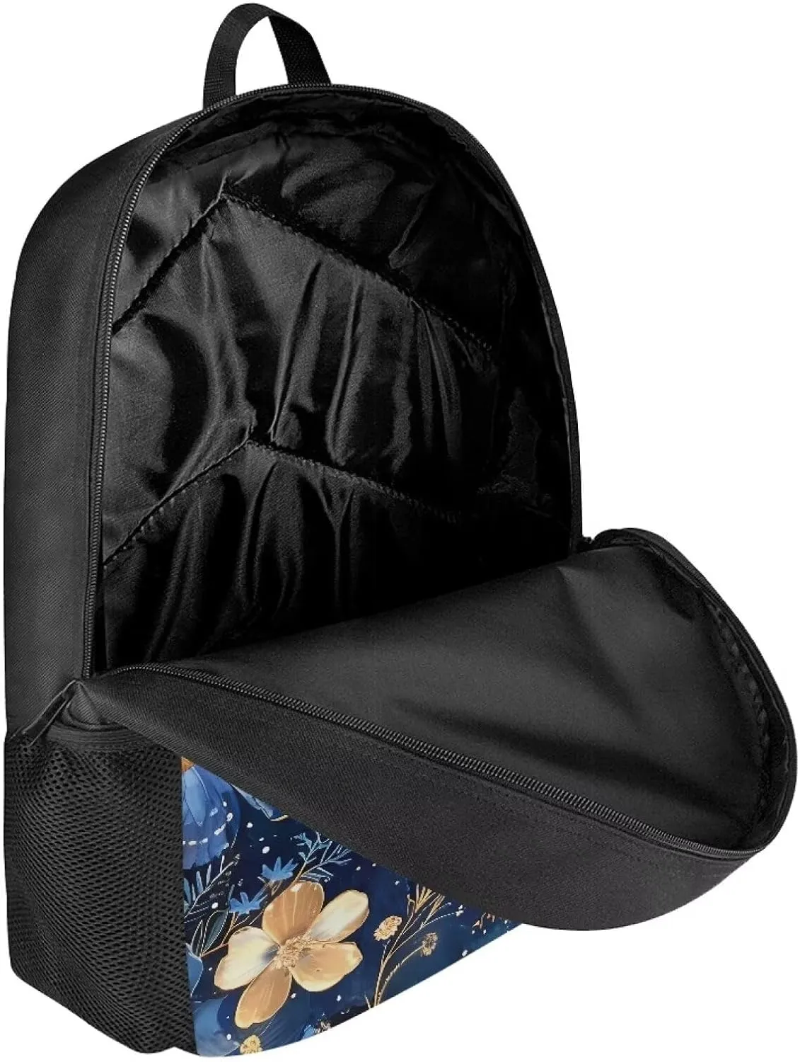 Dolyues Blue Butterfly 17 inch Kids Backpack for School Bookbag Satchel Girls Book Bags Children Boys Backpacks Travel Bag Daypack Rucksack