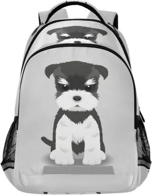 Eionryn Schnauzer Puppy Dog Backpack Pug Animals Laptop Backpacks Book Bags Water Resistant Daypack Durable College Shoulder Bag Sports Travel Day Pack