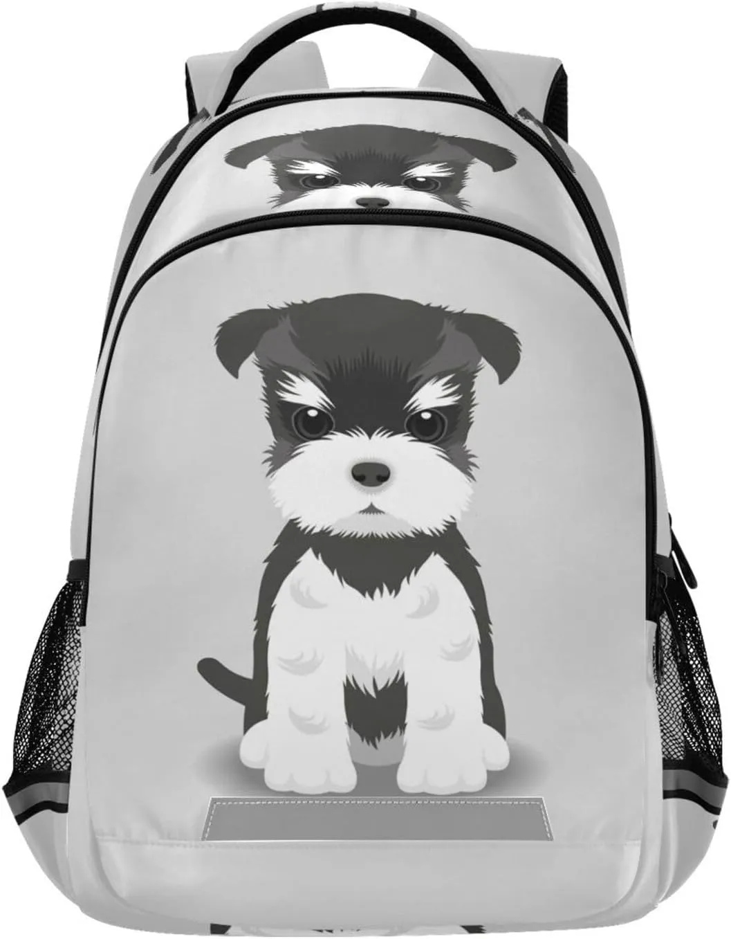 Eionryn Schnauzer Puppy Dog Backpack Pug Animals Laptop Backpacks Book Bags Water Resistant Daypack Durable College Shoulder Bag Sports Travel Day Pack